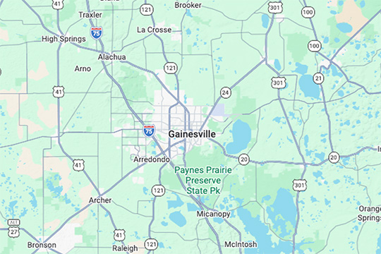 image of a map of alachua county
