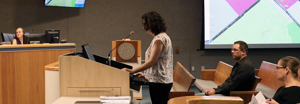 woman standing at a podium