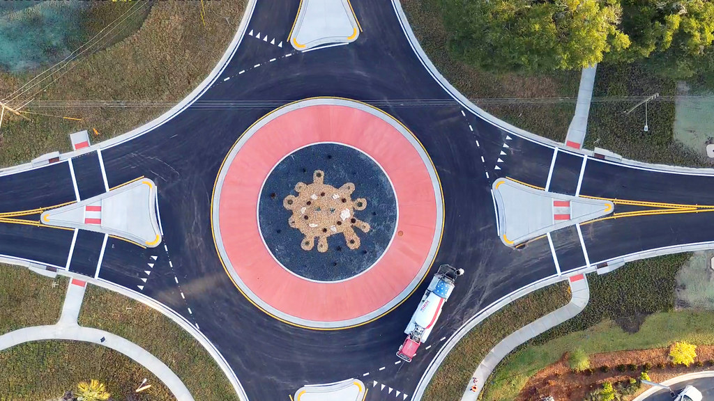 new traffic roundabout