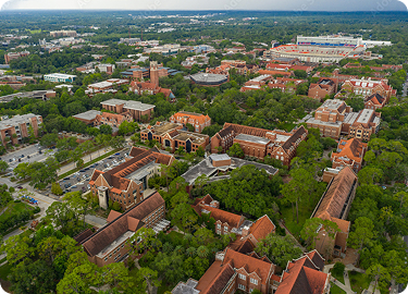 aerial view of the university of florida campus
