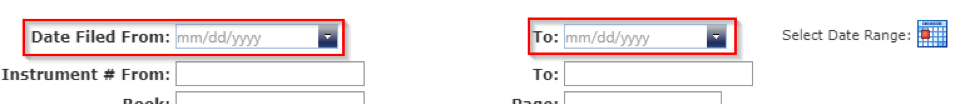 Refine your search by filling in dates
