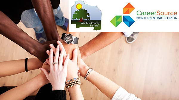 group of people, all hands in