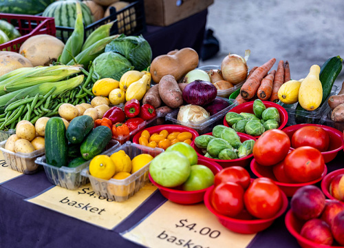 vegetable stand at a famers market